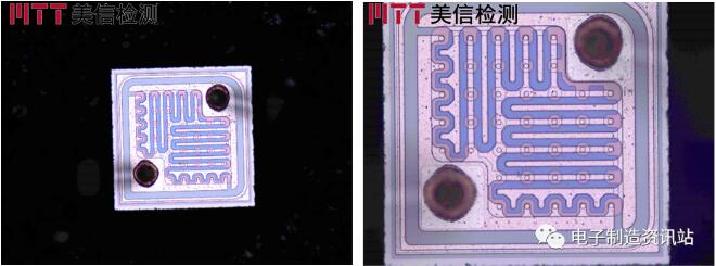 正常三極管開(kāi)封后形貌