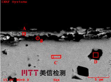 樣品電極成分分析位置示意圖