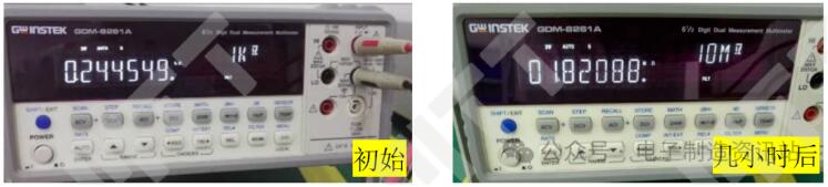失效復現(xiàn)電視板卡T1-T2引腳典型阻值測量結果圖片