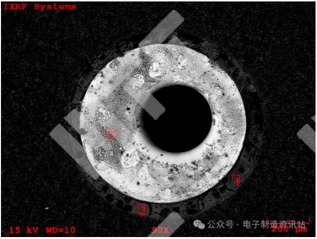 NG2（清洗后）失效位置孔環(huán)表面SEM圖片